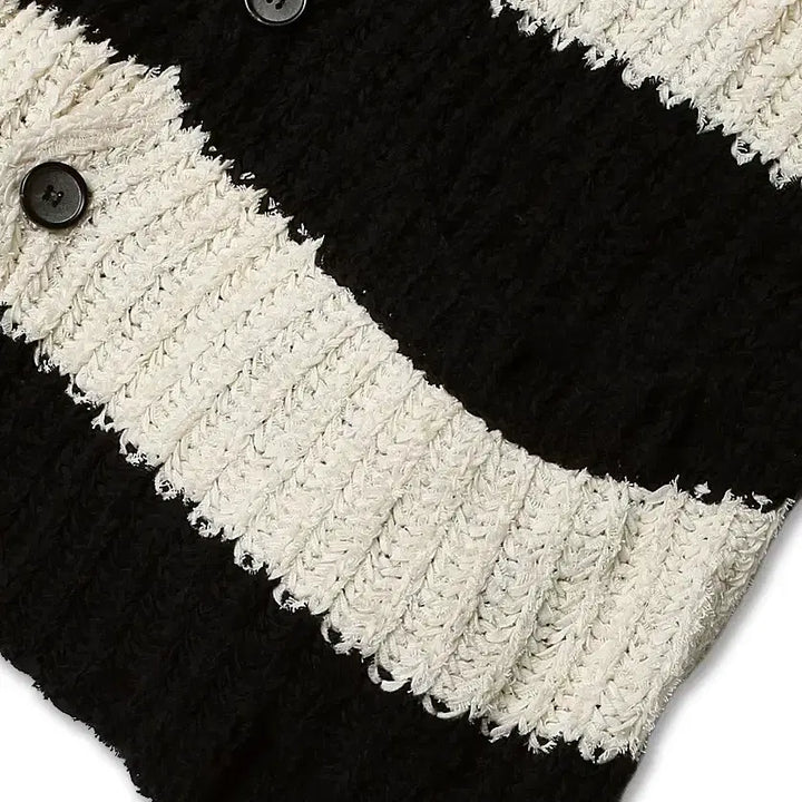 [BUNJANG] Roberto Collina Ivory Black Striped Knit Cardigan / 로베르토 콜리나 [Roberto Collina] 아이보리 블랙 니트가디건