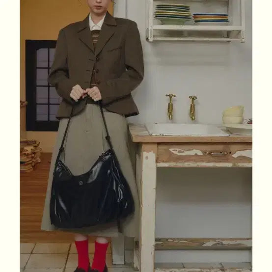 [BUNJANG] HEELLY Nine Pocket Big Bag Black / 히어리 구디 나인 포켓 빅백 블랙