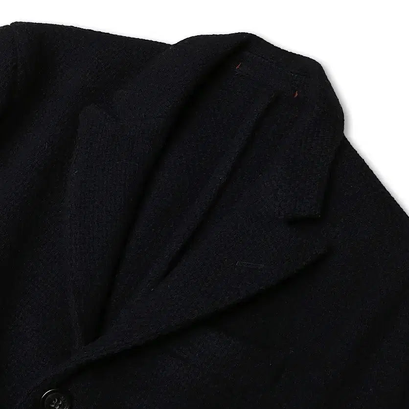 [BUNJANG] Montedoro Dark Navy Wool Nylon Tweed Top Coat / 몬테도로 [Montedoro] 다크 네이비 울 나일론 트위드 탑 코트