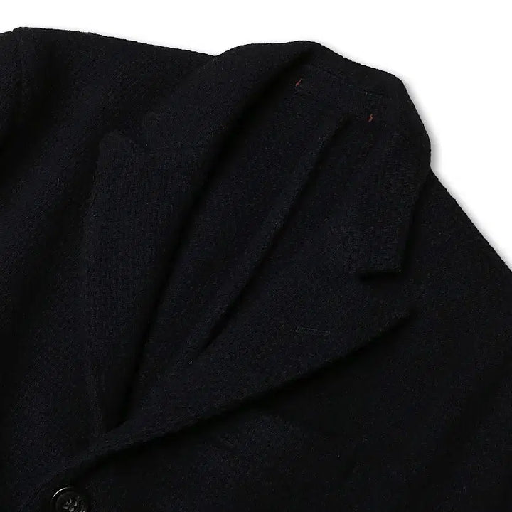 [BUNJANG] Montedoro Dark Navy Wool Nylon Tweed Top Coat / 몬테도로 [Montedoro] 다크 네이비 울 나일론 트위드 탑 코트