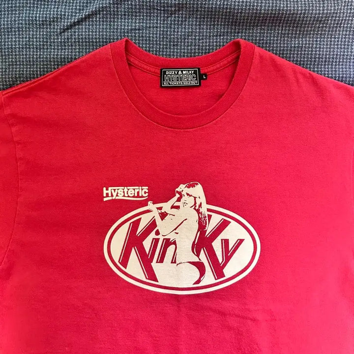 [BUNJANG] Hysteric Glamour Short Sleeve T-Shirt Red / 히스테릭글래머 반팔 티셔츠 레드