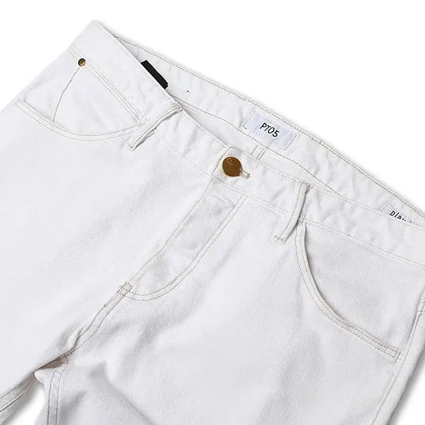 [BUNJANG] PT05 Reggae Tapered Fit White Italian Denim Pants / 피티제로친퀘 [PT05] 레게 테이퍼드 핏 화이트 이태리 데님 팬츠