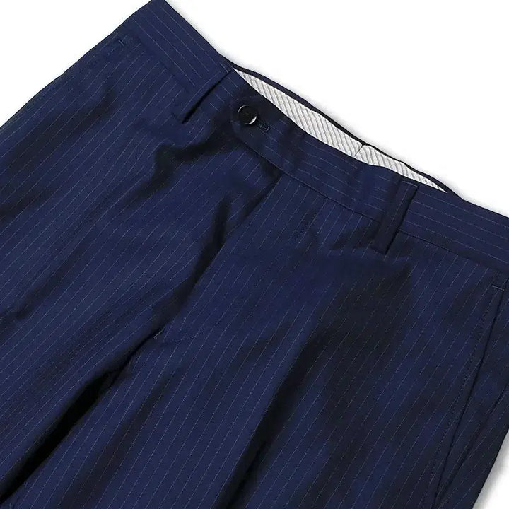 [BUNJANG] Green Label Relaxing Navy Wool Silk Striped Trouser / 그린 라벨 릴렉싱 [Green Label Relaxing]네이비 트라우저