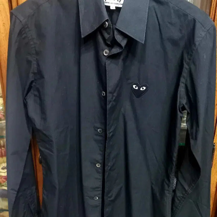 [BUNJANG] Comme des Garçons PLAY Black Heart Logo Shirt Size S / 꼼데가르송 플레이 블랙 셔츠(s)