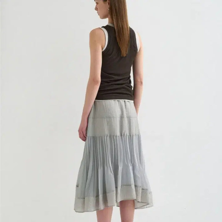 [BUNJANG] System 26SS Sheer Pleated Panel Midi Skirt / 한섬 26ss신상 시스템 시어 플리츠 패널 미디 스커트 44-55
