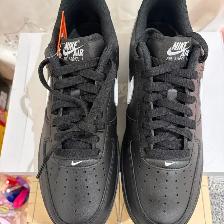 [BUNJANG] Nike Air Force 1 Low Black White Logo Sneakers / 나이키 에어포스 블랙 화이트로고 270 280