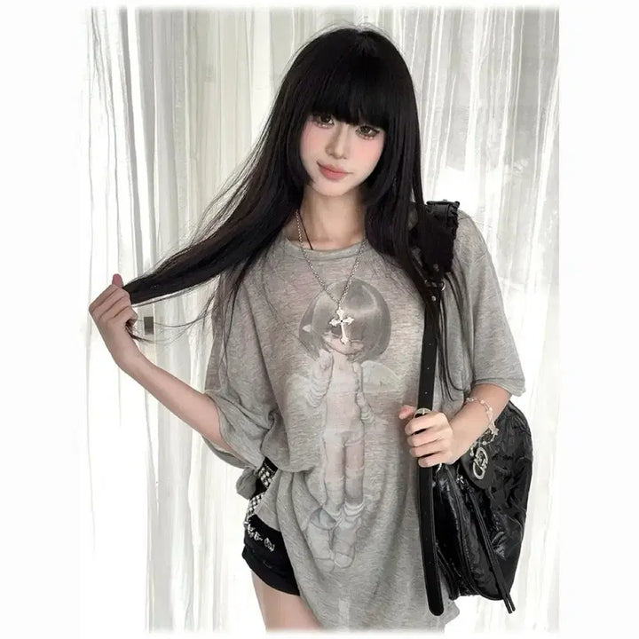 [BUNJANG] Subculture Daily Oversized Short Sleeve T-Shirt (2 Colors) / 서브컬처 데일리 오버핏 반팔 티셔츠(2컬러)