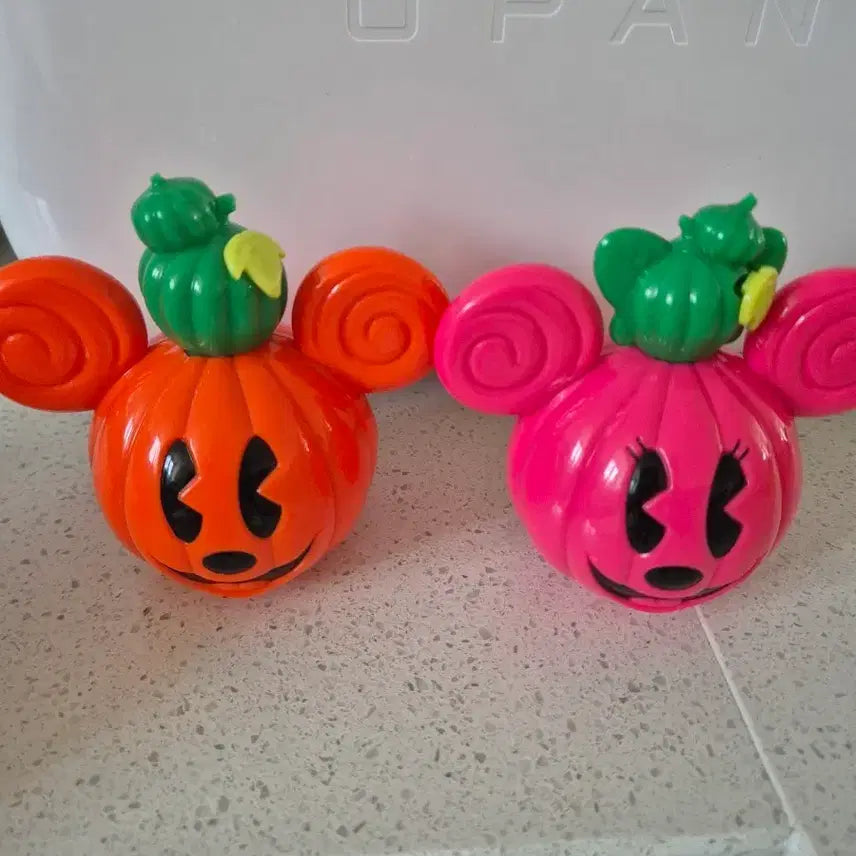 [BUNJANG] Mickey Mouse &amp; Minnie Mouse Halloween Pumpkin Storage Container / 미키마우스 미니마우스 보관통