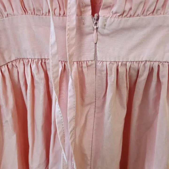 [BUNJANG] Pink Puff Sleeve Ruffle Dress / 핑크 퍼프 반팔 캉캉 원피스