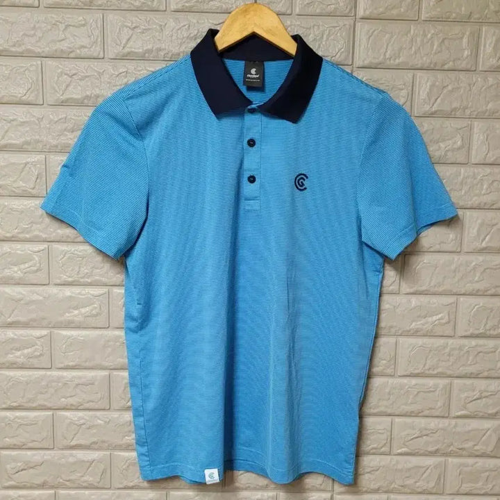 [BUNJANG] Cleveland Golf Colorblock Stripe Short Sleeve Polo Shirt / 클리블랜드골프 카라배색 스트라이프 반팔티