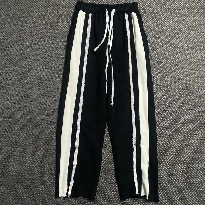[BUNJANG] Vintage Two-Tone Tassel Line Wide Training Pants / 빈티지 투톤 테슬 라인 와이드 트레이닝 팬츠o 5554