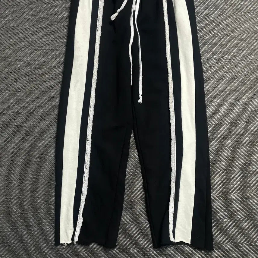 [BUNJANG] Vintage Two-Tone Tassel Line Wide Training Pants / 빈티지 투톤 테슬 라인 와이드 트레이닝 팬츠o 5554