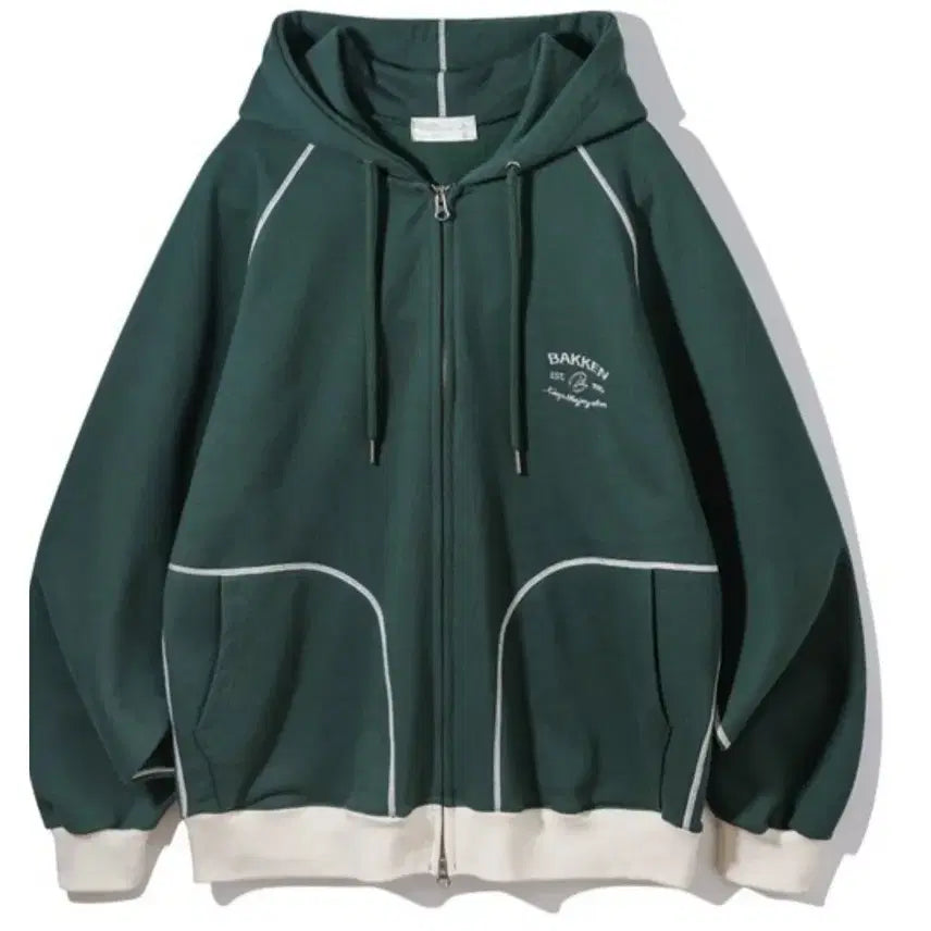 [BUNJANG] BAKKEN Dark Green Hoodie Zip-Up / BAKKEN 후드집업 다크 그린