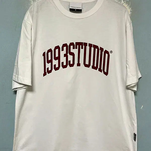 [BUNJANG] 1993studio Authentic Arch Logo Short Sleeve T-Shirt White L / 1993스튜디오 어센틱 아치로고 반팔티 화이트 스트릿 캐주얼 L 100