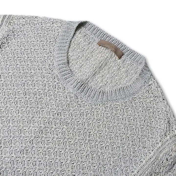 [BUNJANG] Cruciani Gray Summer Round Neck Knit Sweater / 크루치아니 [Cruciani] 그레이 섬머 라운드 니트 이탈리아 스웨터