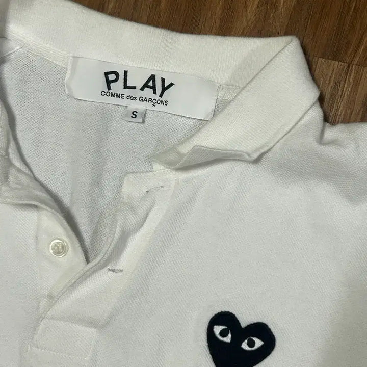 [BUNJANG] Comme des Garçons Play White T-shirt / 꼼데가르송 플레이 흰색 카라티셔츠 반팔