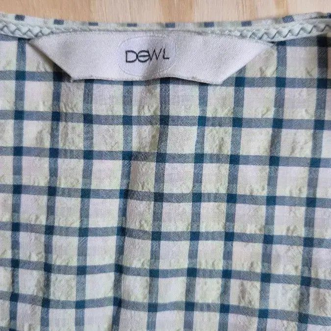 [BUNJANG] DEWL Check Wrap Blouse 5-Sleeve Puff Sleeve / A-84 듀엘 체크 랩 블라우스 5부 퍼프 소매