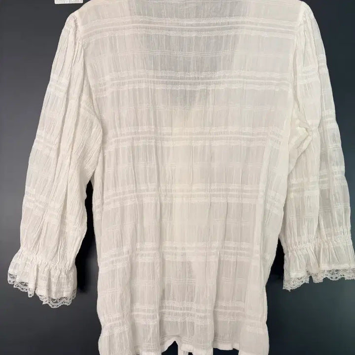 [BUNJANG] Cotton Lace Blouse - Free Size / 면 레이스 블라우스 프리사이즈