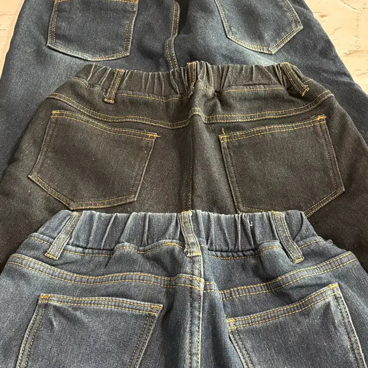 [BUNJANG] Womens Denim Pants 3-Piece Set / 밴딩 기모 청바지 데님 팬츠 3벌 세트