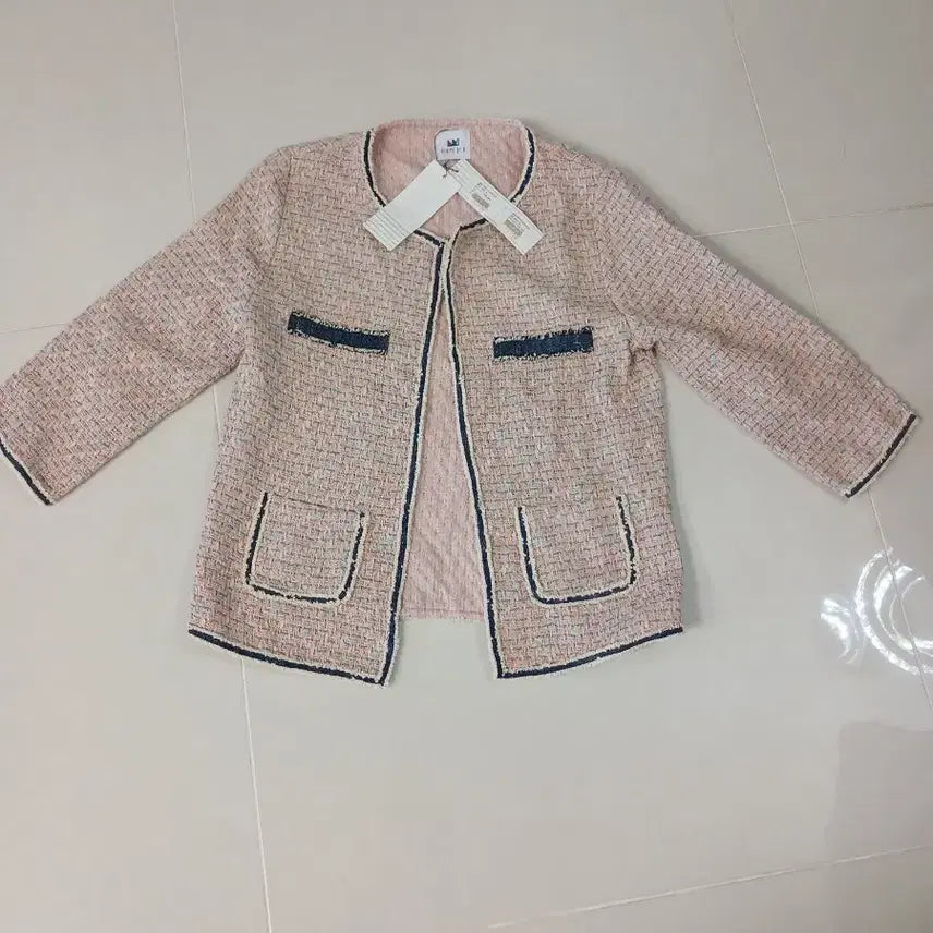 [BUNJANG] Stripe&amp;n Pink Tweed Jacket / 스트라이프앤 엔 분홍색 트위드 자켓 새상품