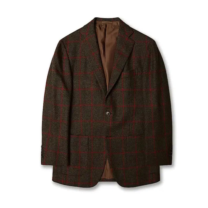 [BUNJANG] Beams F Brown Red Plaid Wool Sports Jacket / 빔즈 에프 [Beams F] 브라운 레드 포인트 체크 울 스포츠 자켓