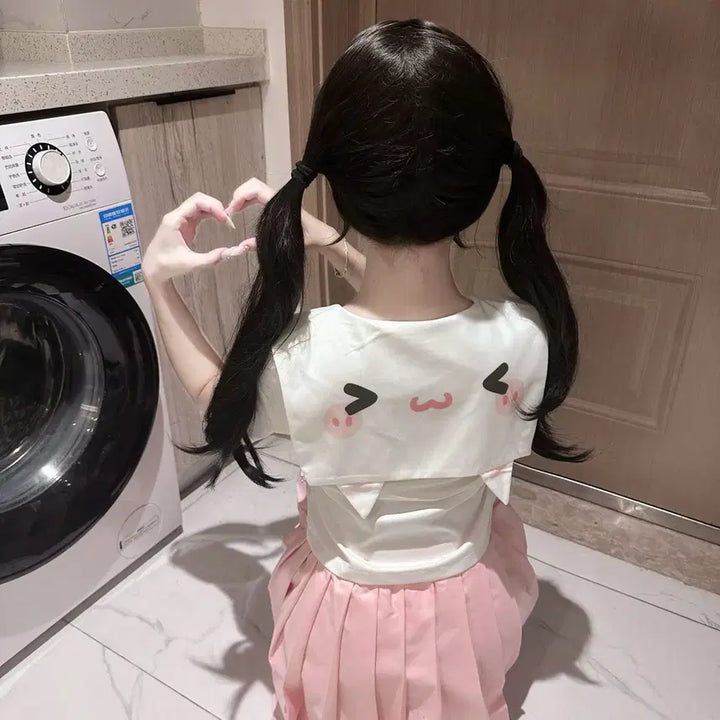 [BUNJANG] Subculture Cat Sailor Uniform Top + Skirt + Ribbon Set / 서브컬처 고양이 세라복 교복 상의+스커트+리본 세트