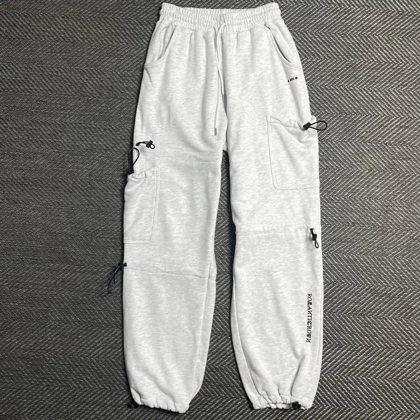 [BUNJANG] Romantic Crown Unbalanced Pocket Cargo Sweatpants / 로맨틱 크라운 언발란스 포켓 카고 스웻 팬츠 y 5551