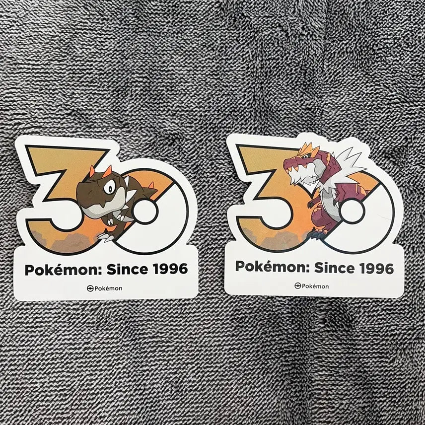 [BUNJANG] Pokemon 30th Anniversary Logo Tytle &amp; Tyrantrum Evolution Set / 한국한정] 포켓몬 30주년 로고 스티커 티고라스 견고라스 진화 세트