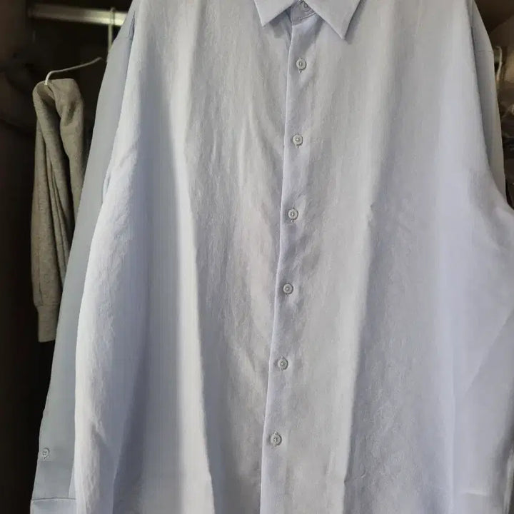 [BUNJANG] Musinsa Relaxed Linen-Like Shirt Sky Blue / 무신사 릴렉스드 린넨 라이크 셔츠  스카이 블루