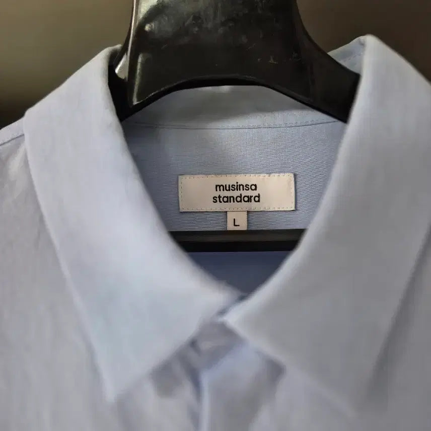 [BUNJANG] Musinsa Relaxed Linen-Like Shirt Sky Blue / 무신사 릴렉스드 린넨 라이크 셔츠  스카이 블루