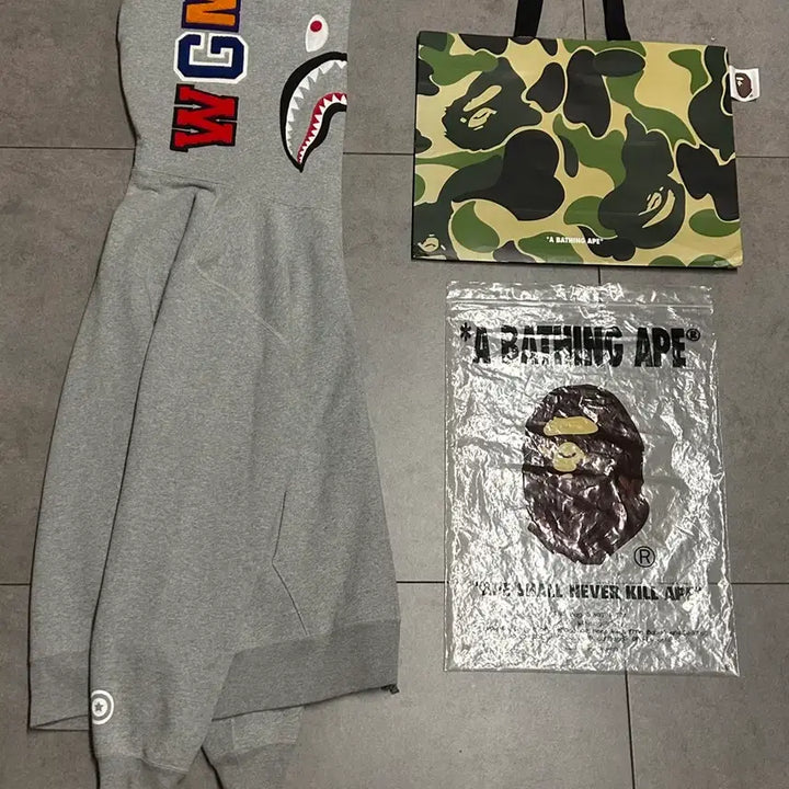 [BUNJANG] BAPE Shark Hoodie Grey XL / 새상품급) 베이프 샤크 후드집업 그레이