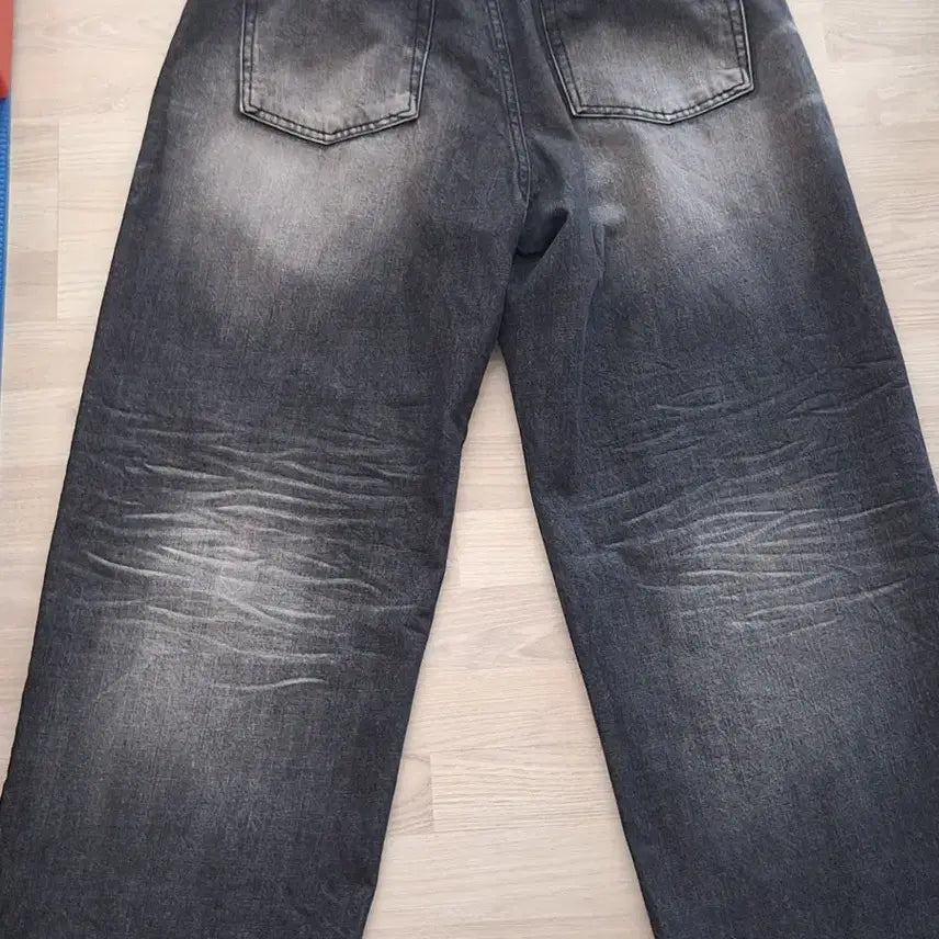[BUNJANG] Branded 1702 Max Wide Washed Jeans / 브랜디드 1702 블랙 맥스와이드 워싱진