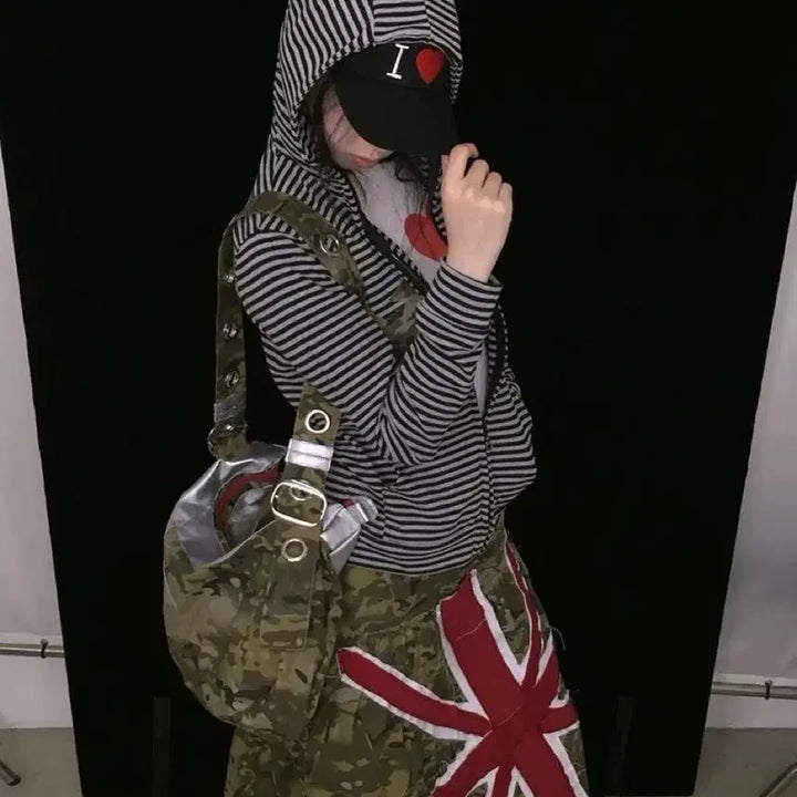 [BUNJANG] Gothic Subculture Devil Horns Hoodie Zip-up / 고딕 서브컬처 마이너 데블귀 후드집업