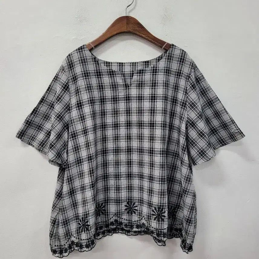 [BUNJANG] Checkered Blouse / 체크 블라우스