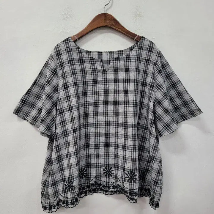 [BUNJANG] Checkered Blouse / 체크 블라우스
