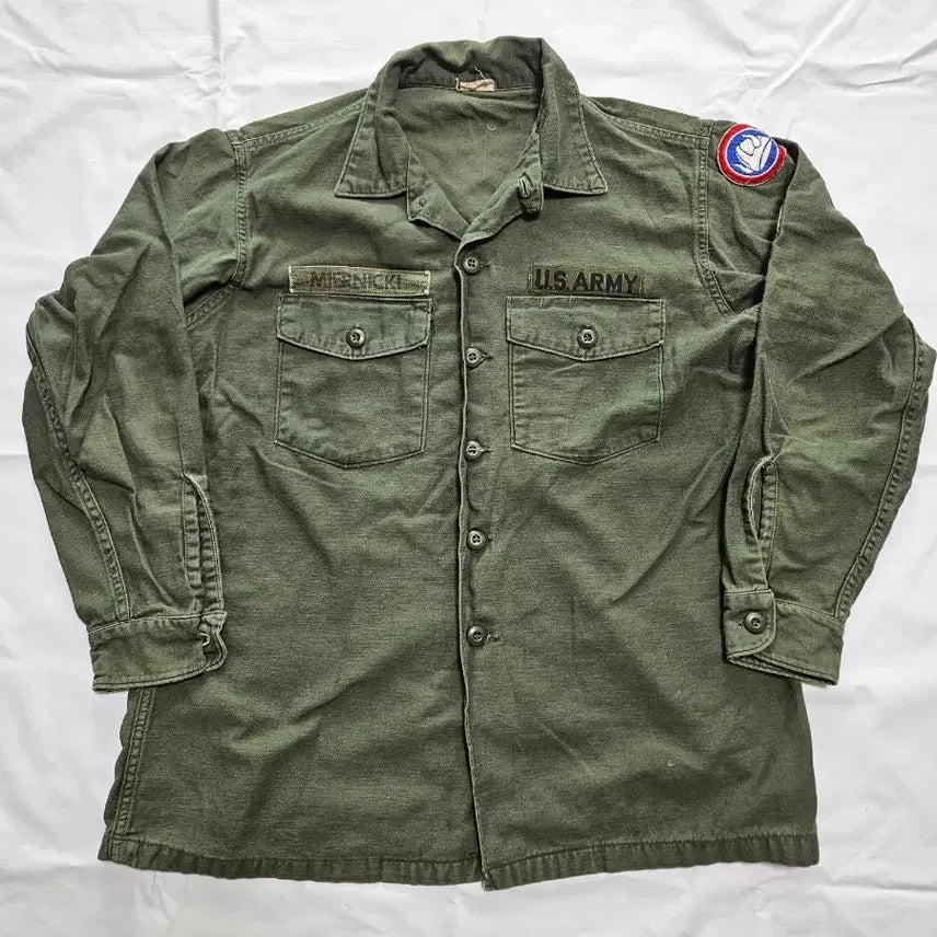 [BUNJANG] 1960s US Army OG-107 Field Shirt (Vintage, Size XL) / 1960s  미군 오리지널 OG-107 셔츠 빅사이즈 판매합니다.