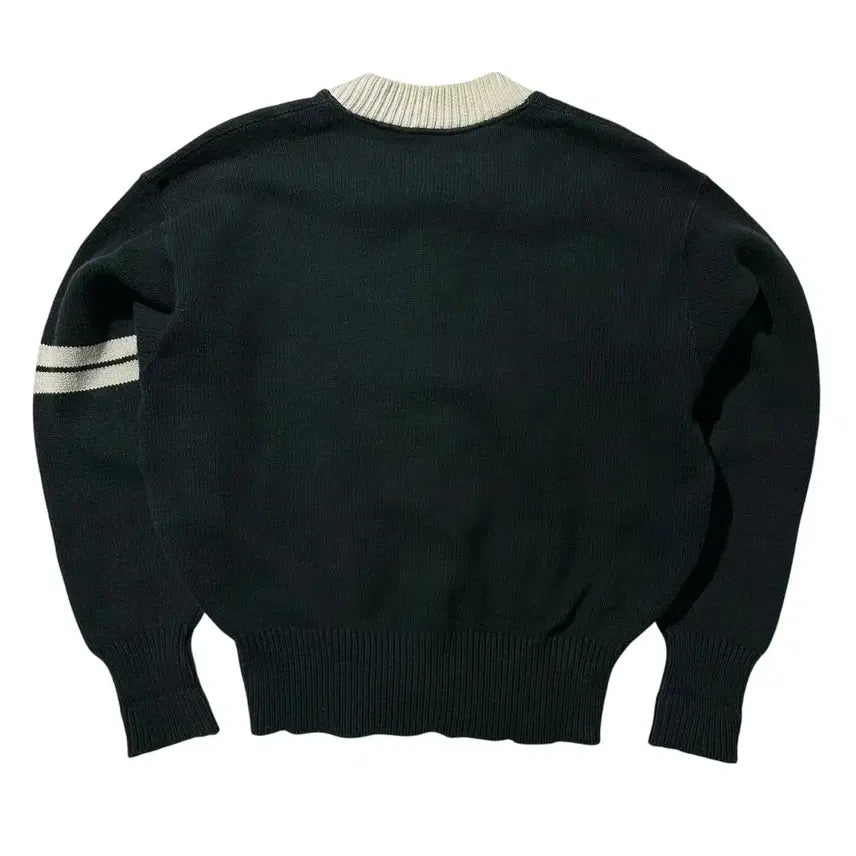 [BUNJANG] 45RPM Crest Applique Round Knit Cardigan / [여L-XL] 45RPM 크레스트 와펜 라운드 니트 가디건