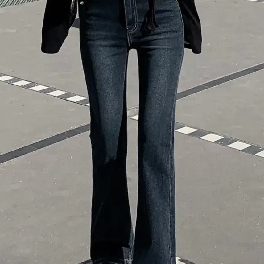 [BUNJANG] Pasteltime Deep Indigo Semi Bootcut High-Waist Pants M / 파스텔타임 딥진청 세미 부츠컷 하이웨스트 pt M
