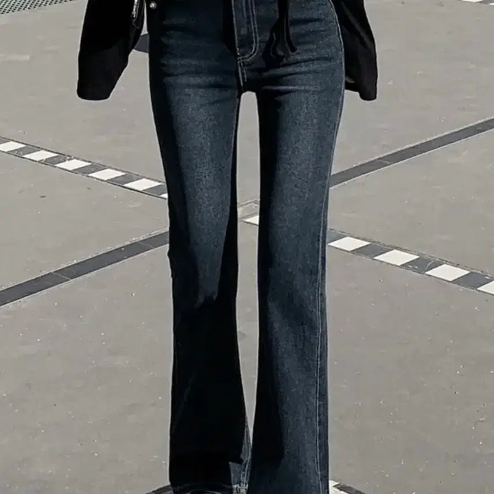 [BUNJANG] Pasteltime Deep Indigo Semi Bootcut High-Waist Pants M / 파스텔타임 딥진청 세미 부츠컷 하이웨스트 pt M