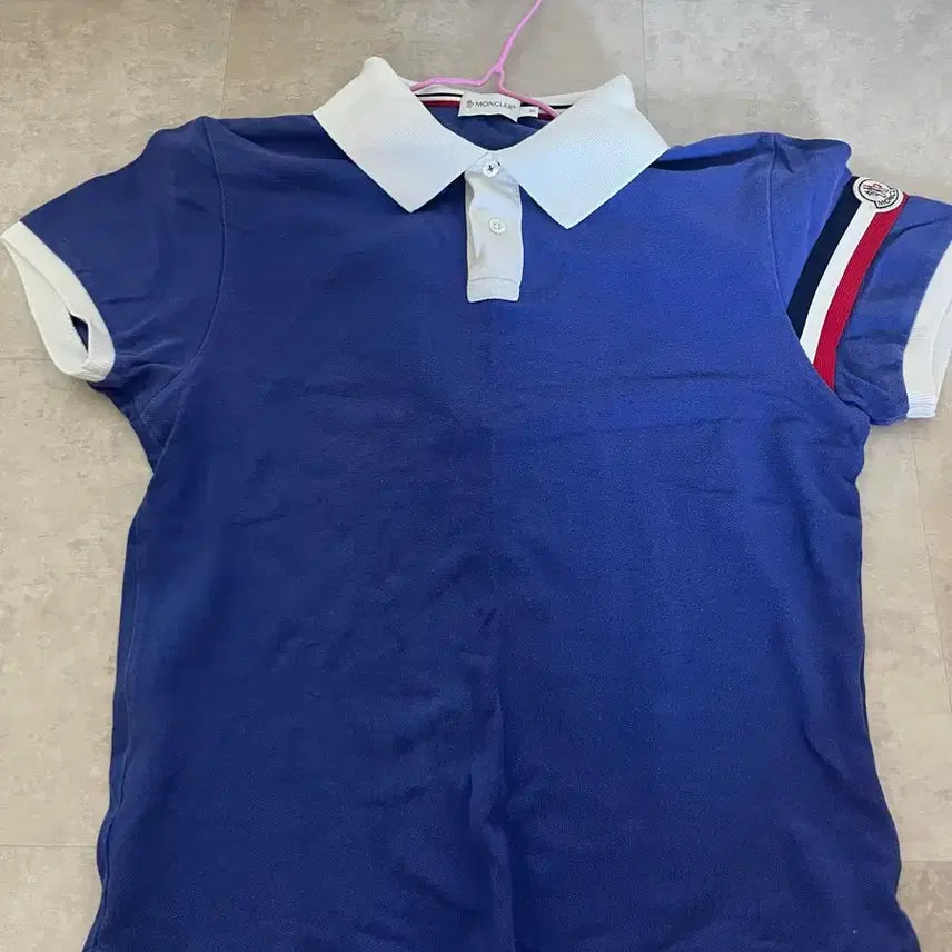 [BUNJANG] Moncler Blue Short Sleeve Polo Shirt / 몽클레어 블루 반팔 폴로티