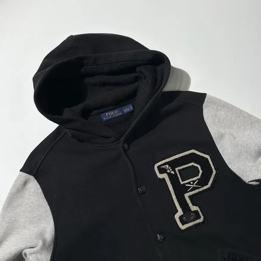 [BUNJANG] Polo Ralph Lauren Letterman Hooded Varsity Jacket / [S-M] 폴로 랄프로렌 레터맨 후드 바시티 자켓