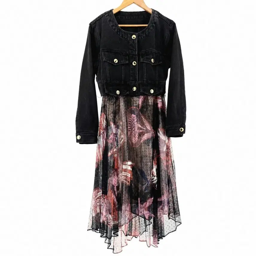 [BUNJANG] Romantic Mood Dot Mesh Pleated Skirt / 로맨틱 무드 도트 메쉬 플리츠 스커트