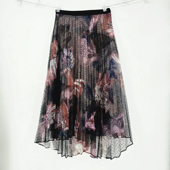 [BUNJANG] Romantic Mood Dot Mesh Pleated Skirt / 로맨틱 무드 도트 메쉬 플리츠 스커트