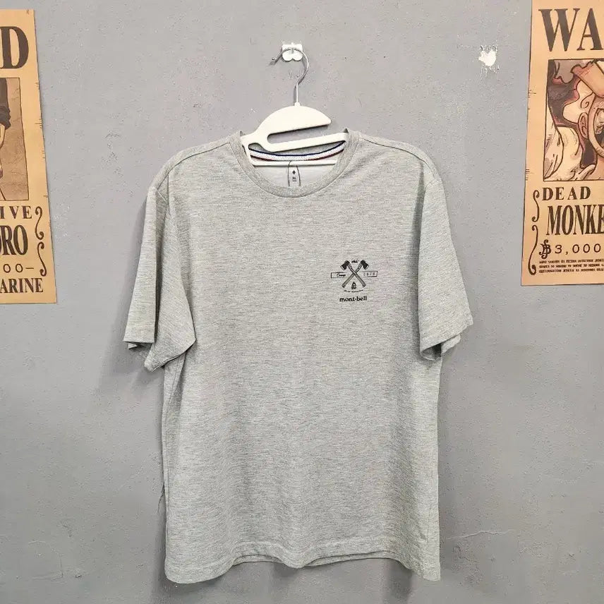 [BUNJANG] Montbell Gray Short Sleeve T-Shirt / 몽벨 회색 반팔 티셔츠