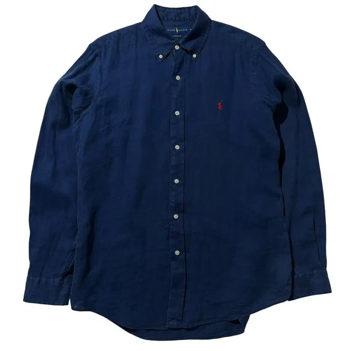 [BUNJANG] Polo Ralph Lauren Classic Fit Linen Shirt Navy / [M-L] 폴로 랄프로렌 클래식핏 린넨 셔츠 네이비