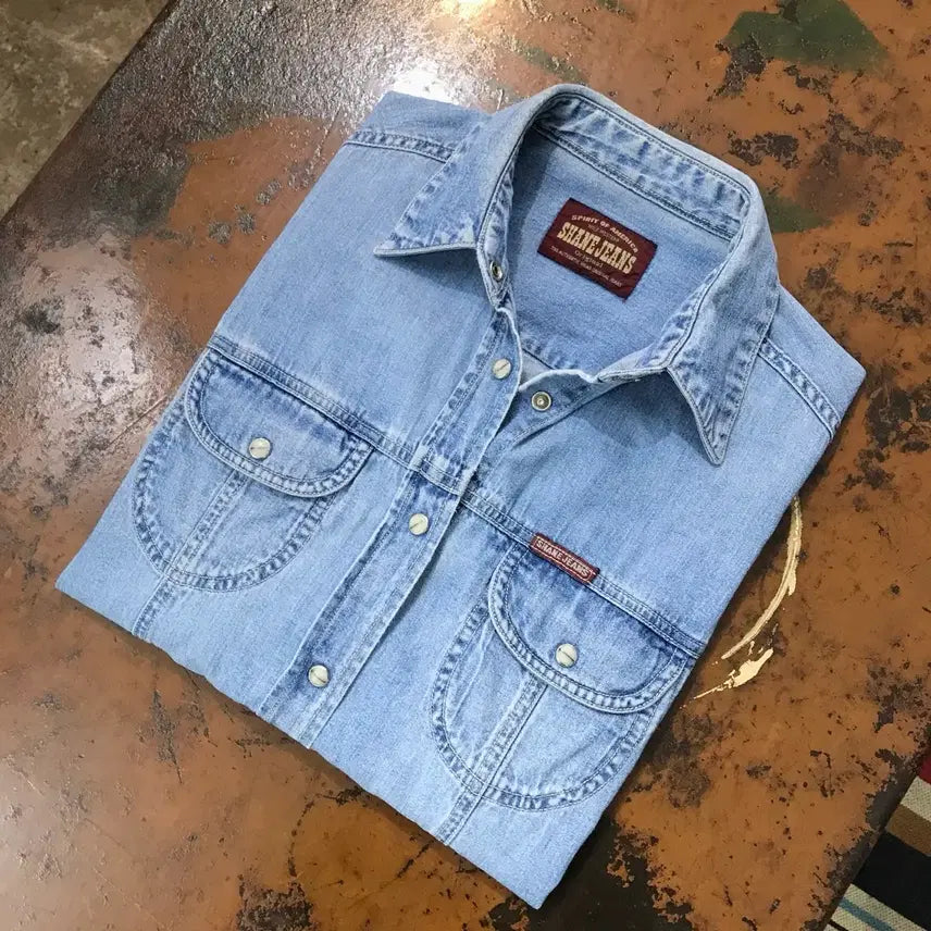 [SOLD OUT] 빈티지 연중청 데님 셔츠 여성 55 사이즈