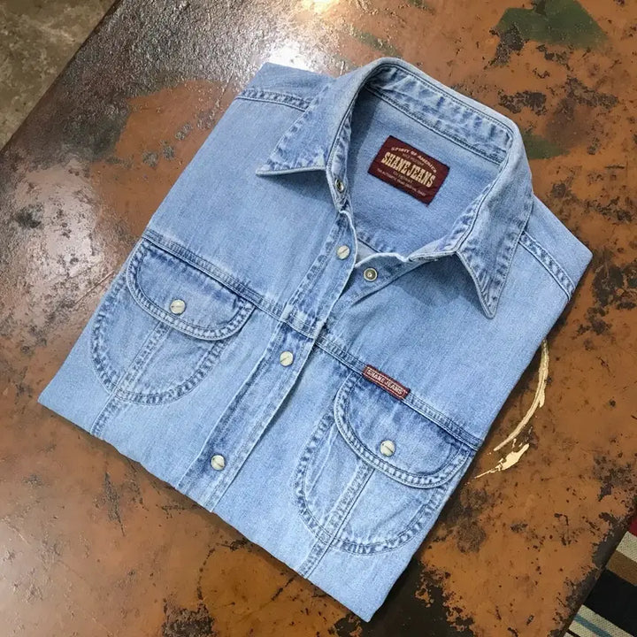 [SOLD OUT] 빈티지 연중청 데님 셔츠 여성 55 사이즈