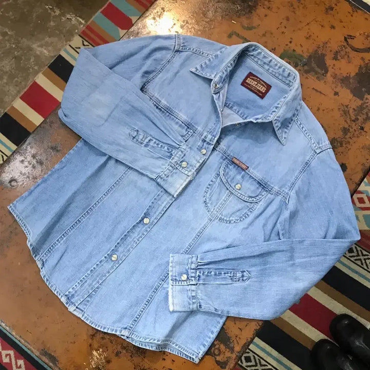 [SOLD OUT] 빈티지 연중청 데님 셔츠 여성 55 사이즈