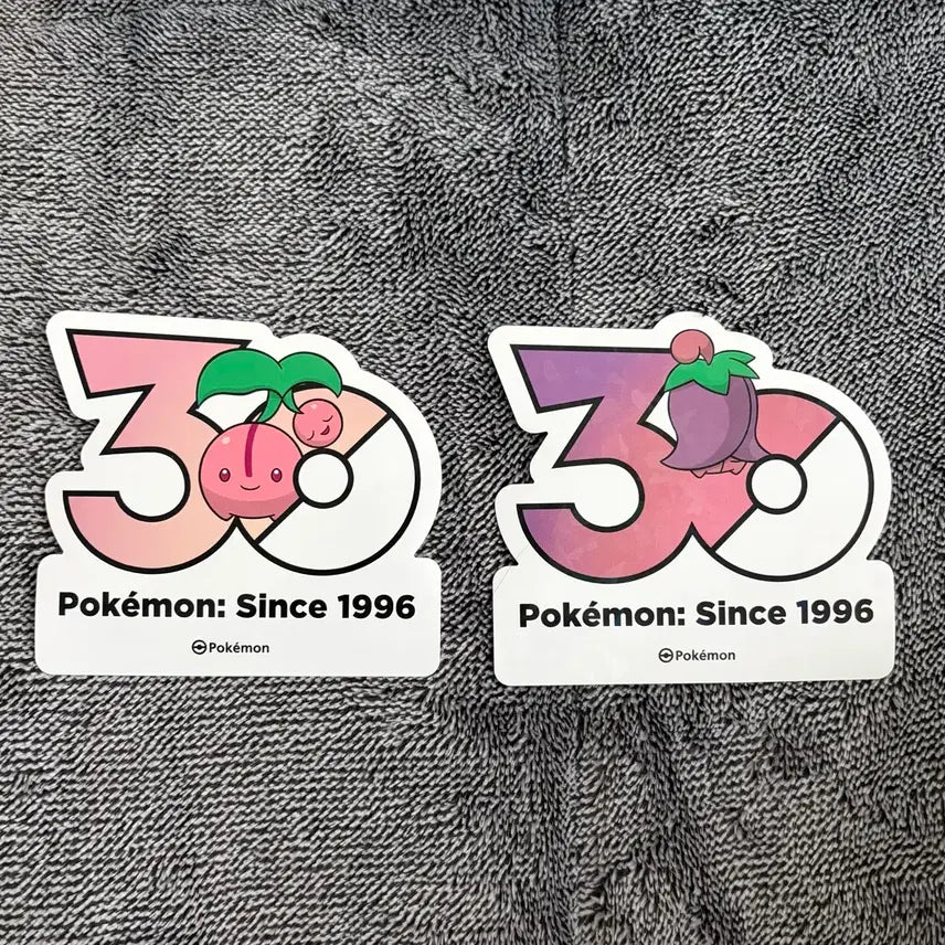 [BUNJANG] Pokemon 30th Anniversary Logo Sticker Cherubi Cherrim Evolution Set / 한국한정] 포켓몬 30주년 로고 스티커 체리버 체리꼬 진화 세트