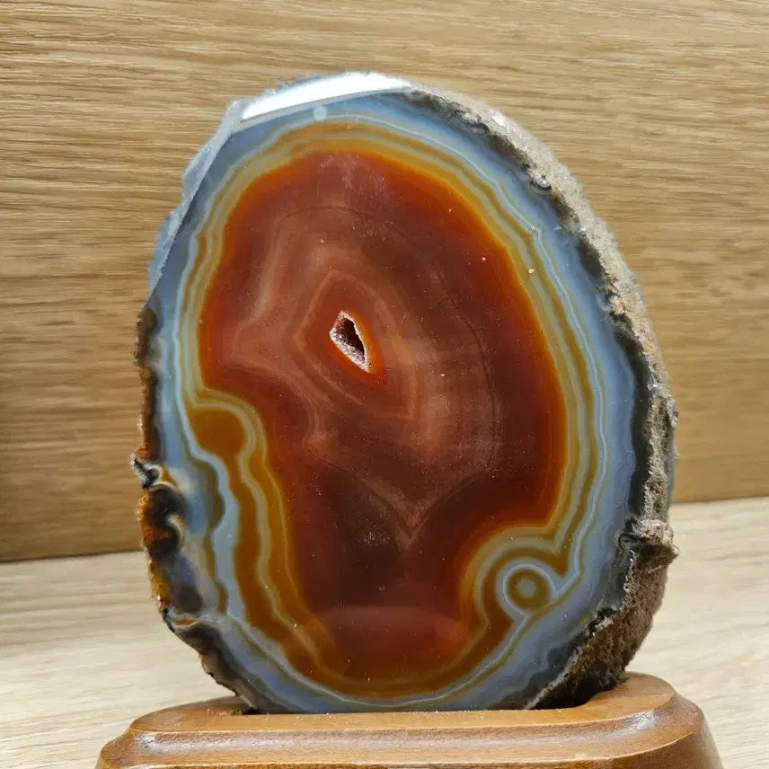 [BUNJANG] Red Agate Slice Geode with Stand / 붉은색 아게이트  원석